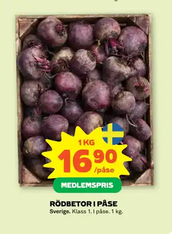 Stora Coop RÖDBETOR I PÅSE erbjuda