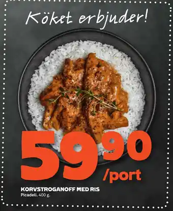 Stora Coop KORVSTROGANOFF MED RIS erbjuda
