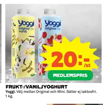 Coop FRUKT-/VANILJYOGHURT erbjuda