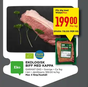 Willys EKOLOGISK BIFF MED KAPPA erbjuda