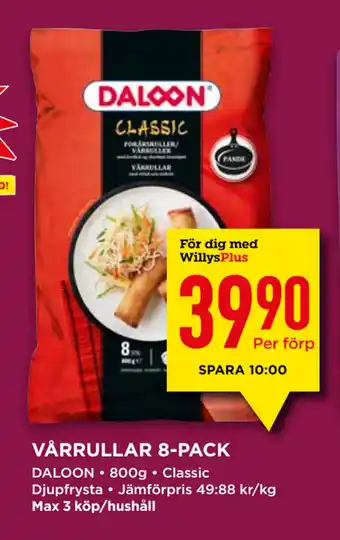 Willys VÅRRULLAR 8-PACK erbjuda