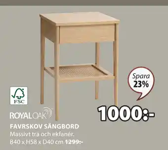 JYSK FAVRSKOV SÄNGBORD erbjuda