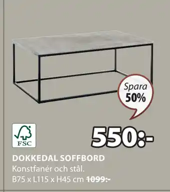 JYSK DOKKEDAL SOFFBORD erbjuda