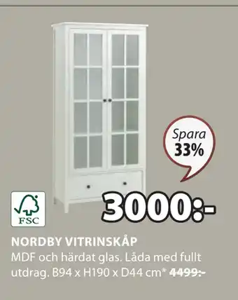 JYSK NORDBY VITRINSKÅP erbjuda