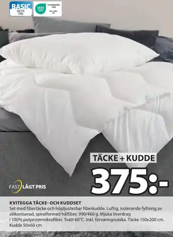 JYSK KVITEGGA TÄCKE- OCH KUDDSET erbjuda