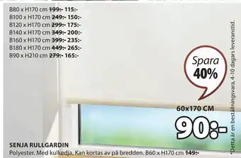 JYSK SENJA RULLGARDIN erbjuda