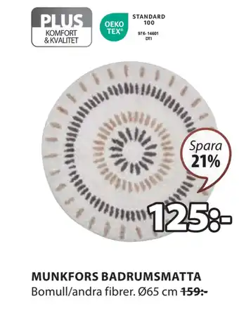 JYSK MUNKFORS BADRUMSMATTA erbjuda