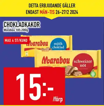 Matdax CHOKLADKAKOR erbjuda
