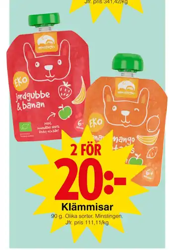 Matöppet Klämmisar erbjuda