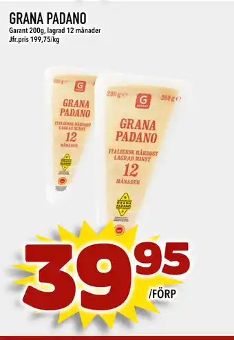 Supergrossen GRANA PADANO erbjuda