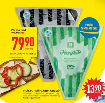 Willys Hemma PRÄST , HERRGÅRD , GREVÉ erbjuda