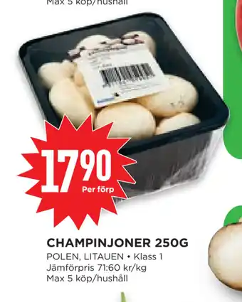 Willys Hemma CHAMPINJONER 250G erbjuda