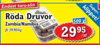 T-jarlen Röda Druvor erbjuda