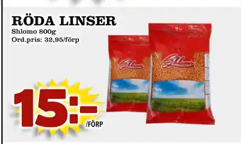 Supergrossen RÖDA LINSER erbjuda