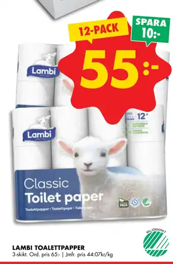 ÖoB LAMBI TOALETTPAPPER erbjuda