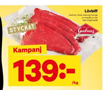 minmatbutik Lövbiff erbjuda