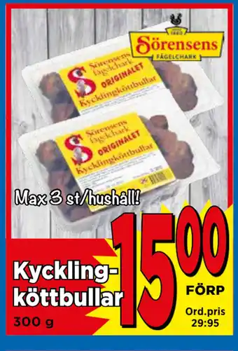 Supergrossen Kycklingköttbullar erbjuda