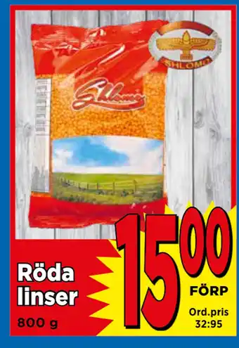 Supergrossen Röda linser erbjuda