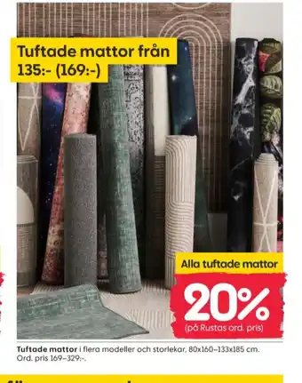 Rusta Elsa form mattor erbjuda