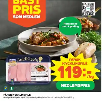 Coop Guldfågeln kycklingbröstfilé erbjuda