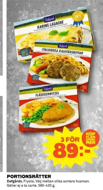 Coop Dafgårds färdigrätter erbjuda