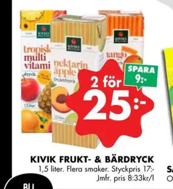 ÖoB Kivik fruktdryck erbjuda
