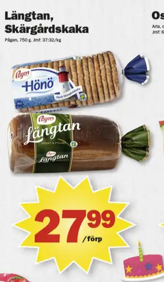 Pekås Längtan rågbröd erbjuda