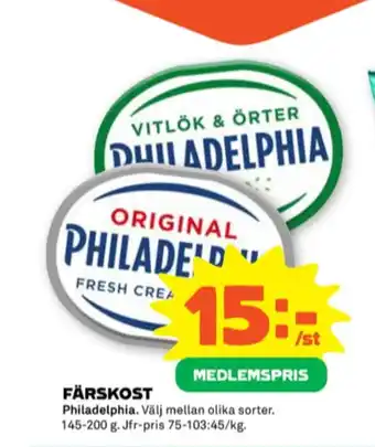 Stora Coop Philadelphia färskost erbjuda