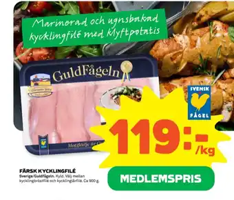 Stora Coop Guldfågeln kycklingbröstfilé erbjuda