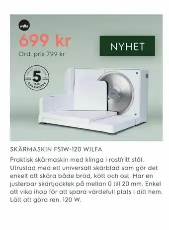 Electrolux Home Skärmaskin fs1w-120 wilfa erbjuda