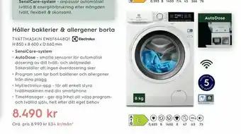 Electrolux Home Tvättmaskin ew6f6448q1 h 850 x b 600 x d 660 mm erbjuda