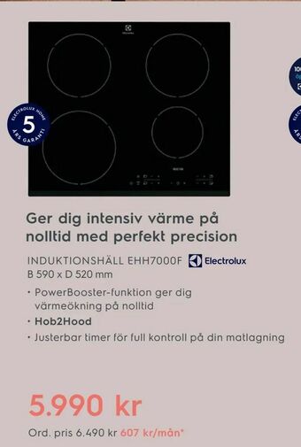 Electrolux Home Induktionshäll ehh7000f b 590 x d 520 mm erbjuda