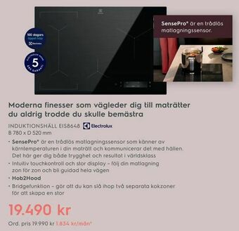 Electrolux Home Induktionshäll eis8648 b 780 x d 520 mm erbjuda