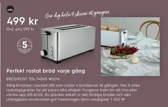 Electrolux Home Brödrost tol-1400s wilfa erbjuda