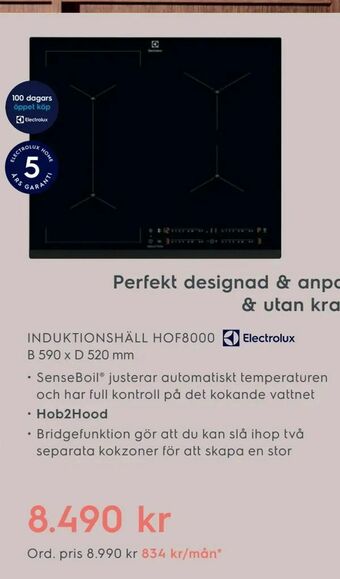 Electrolux Home Induktionshäll hof8000 b 590 x d 520 mm erbjuda