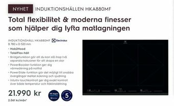 Electrolux Home Induktionshäll hka880mf b 780 x d 520 mm erbjuda