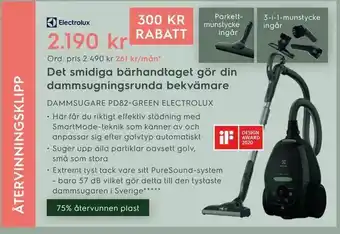 Electrolux Home Dammsugare pd82-green electrolux erbjuda
