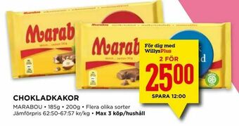 Willys Chokladkakor erbjuda