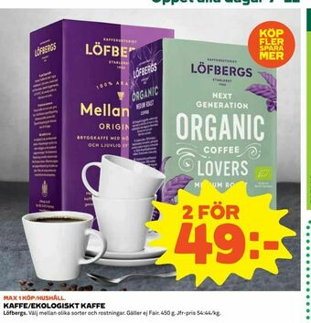 Coop Daglivs Kaffe/ekologiskt kaffe erbjuda