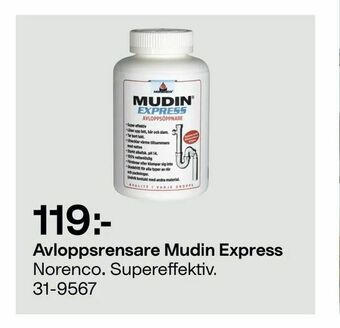Clas Ohlson Avloppsrensare Mudin Express Norenco erbjuda