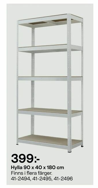 Clas Ohlson Hylla 90 x 40 x 180 cm erbjuda