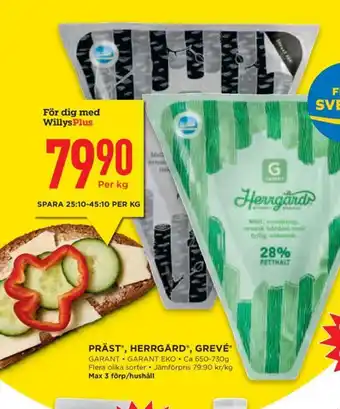 Willys PRÄST", HERRGÅRD, GREVÉ erbjuda