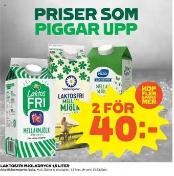 Coop LAKTOSFRI MJÖLKDRYCK 1,5 LITER erbjuda