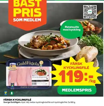 Coop FÄRSK KYCKLINGFILÉ erbjuda