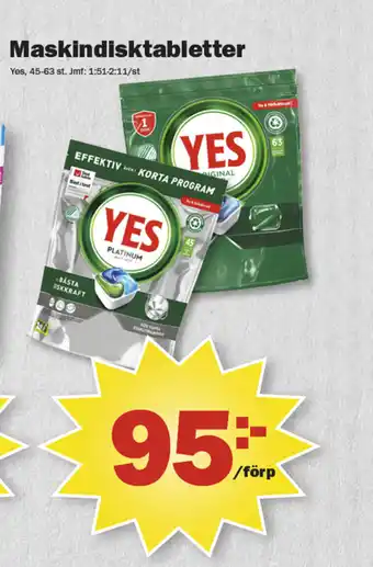 Pekås Maskindisktabletter erbjuda