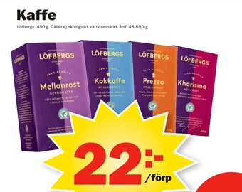 Pekås Löfbergs Kaffe 450g erbjuda