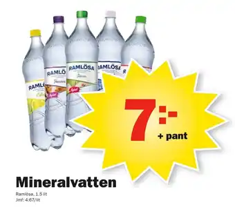 Pekås Ramlösa Mineralvattem 1,5lt erbjuda