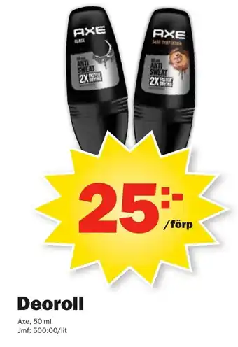 Pekås Axe Deoroll 50ml erbjuda