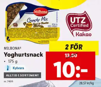 Lidl Milbona Yoghurtsnack 175g erbjuda