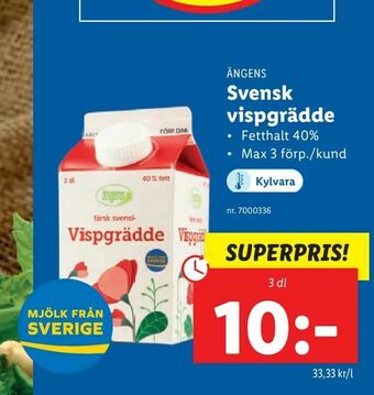Lidl Svensk vispgrädde erbjuda